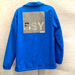 Stussy International Jacket Graphics Drawstring Pockets Lined Quilted Med Men